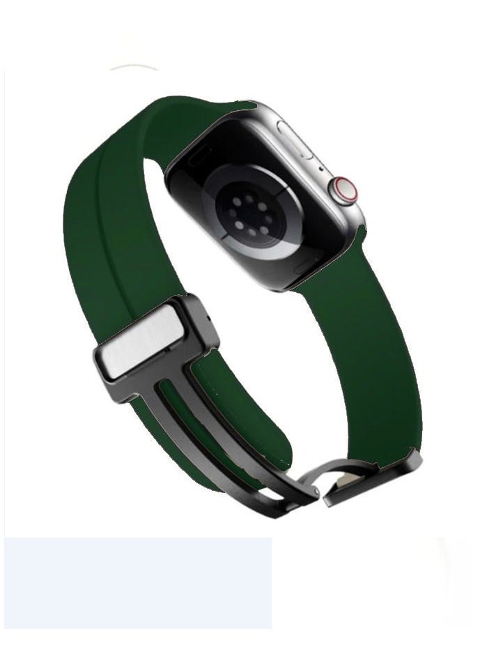 Generic - Apple watch strap with magnetic closure  size 49  olive color - Image 1