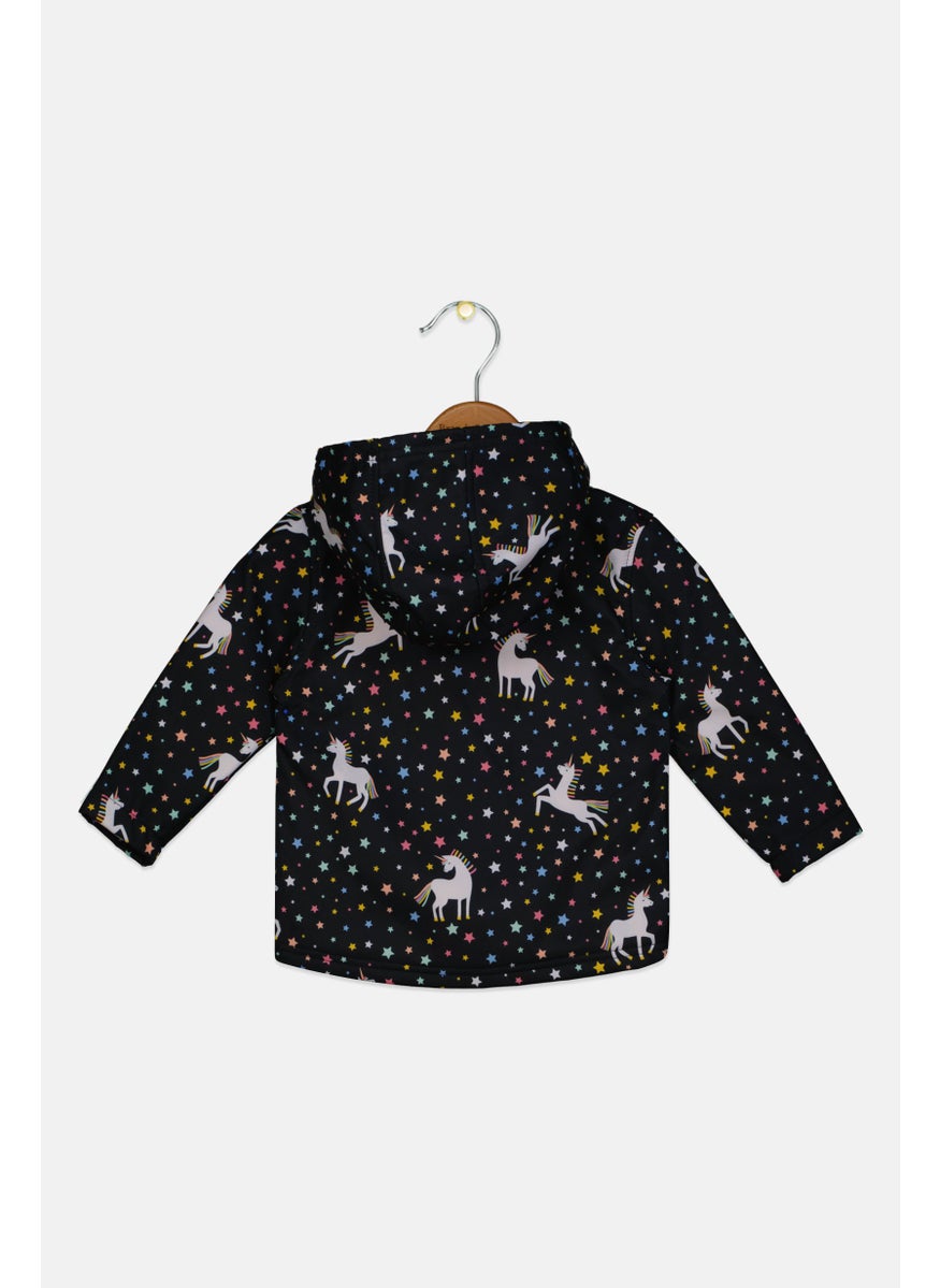 Body Glove - Toddlers Girl Hooded Allover Print Full Zip Jacket, Multicolor - Image 1