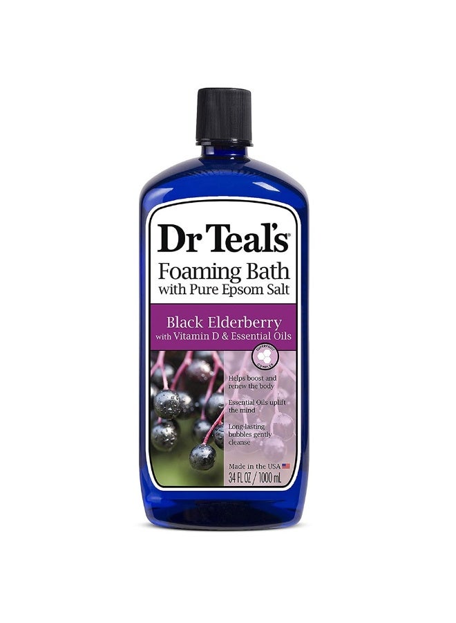 Foaming Bath With Pure Epsom Salt Black Elderberry With Vitamin D & Essential Oils 1000 mL