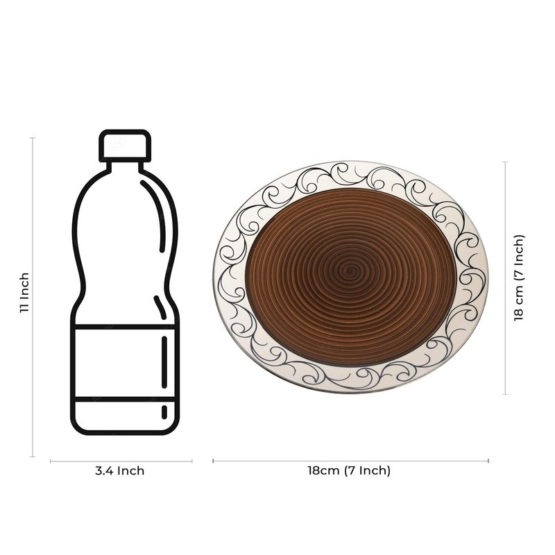 Caffeine Ceramic Handmade Brown Doodle Quarter Plate 7 Set of 2 - Image 5