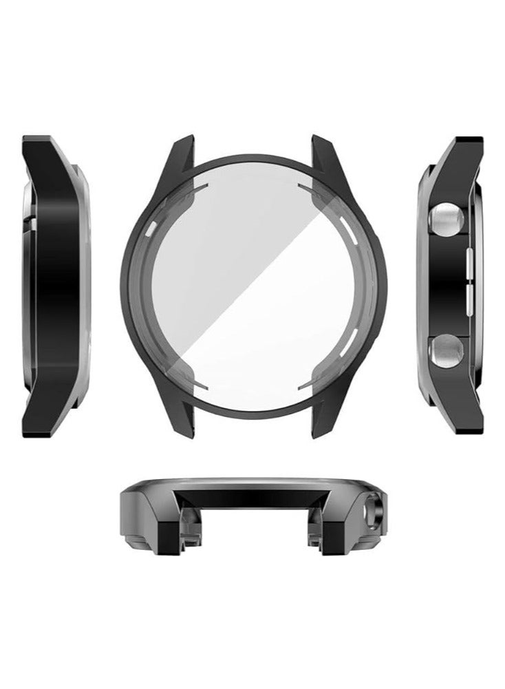 حافظة حماية ELMO3EZZ متوافقة مع ساعة هواوي GT 2 مقاس 46 ملم 9H حافظة من مادة TPU وغطاء حماية نحيف بالكامل مع مقسى لساعة هواوي GT2 46 ملم (أسود) - Image 2