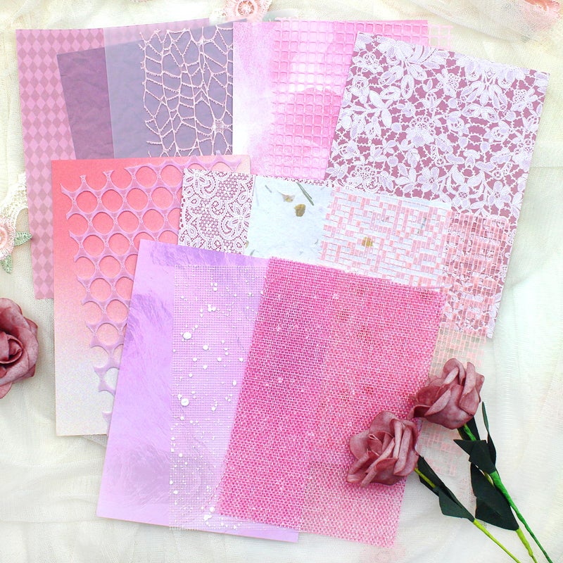 Anvin 30 Pcs Textured Paper - 5x7 Inch Craft Paper for Scrapbooking, Art Journaling, Card Making, DIY (Pink, Purple) - Image 3
