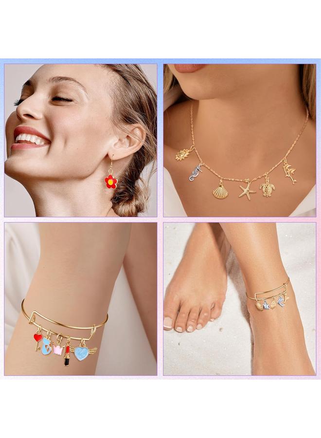 Bluejw Funtopia Charms for Jewelry Making, 310pcs Gold Enamel Charms for Bracelets Necklace Keychain Earring Making, Assorted Cute Metal Pendants Bulk for DIY Craft Supplies  - Image 3