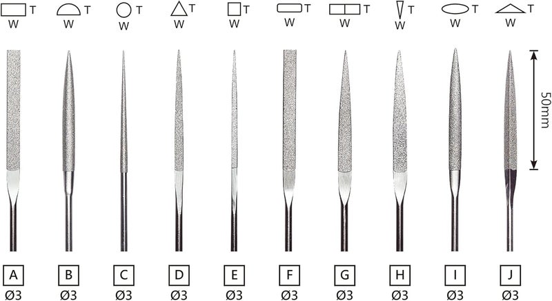 Miracle MIRACLE Needle Diamond Files Set 10Piece Grit 120  - Image 4