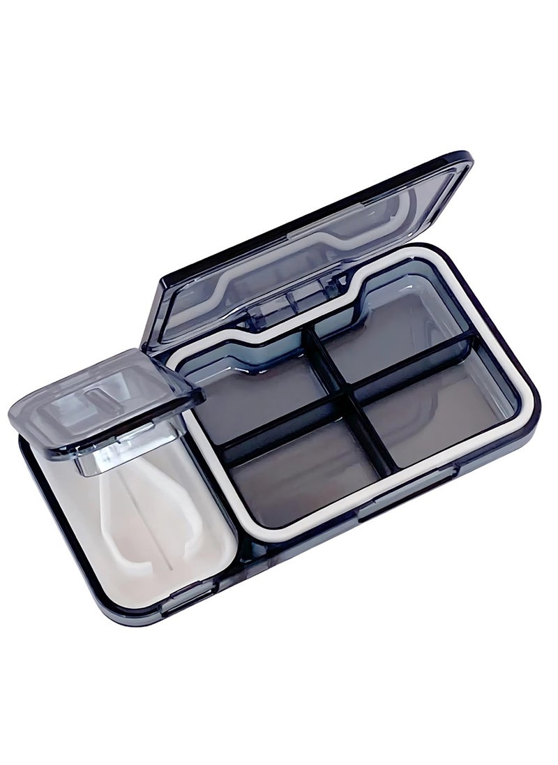 Earss Pill Cutter and Storage – Medicine Storage Compartment Box for Holding Tablets and Cutting Pills in Half (Grey)  - Image 2