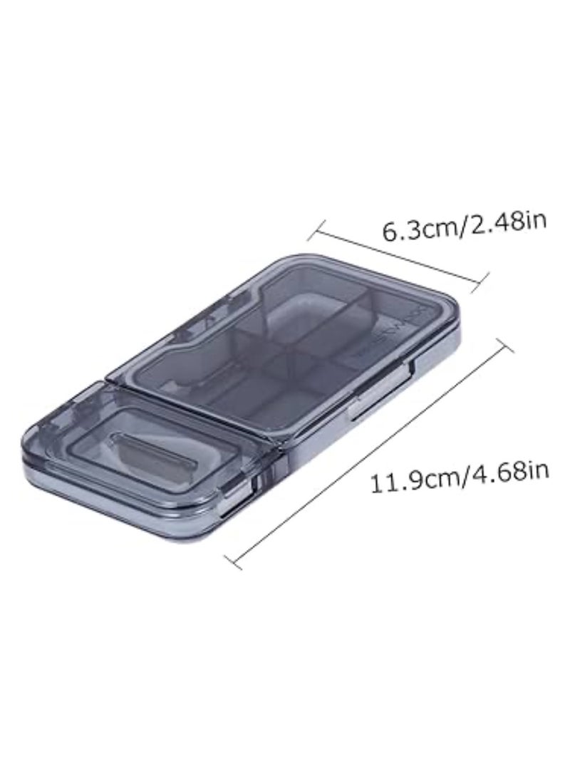 Earss - Pill Cutter and Storage – Medicine Storage Compartment Box for Holding Tablets and Cutting Pills in Half (Grey) - Image 1