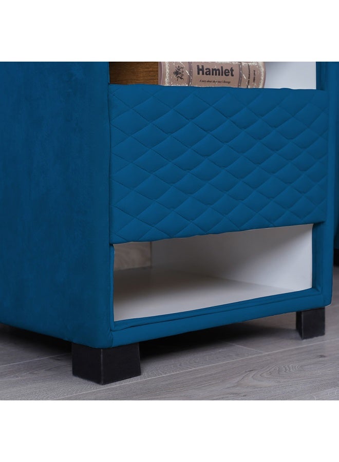 Pan Home Emirates Space Night Stand-Velvet~Blue  - Image 3