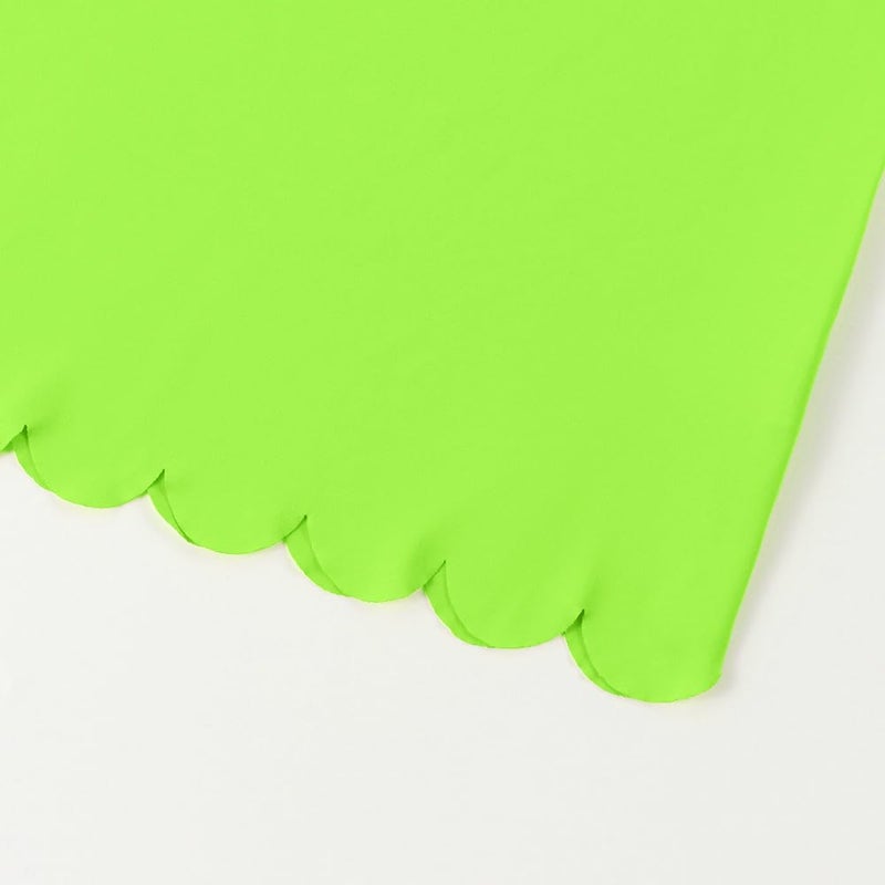 Noomelfish Girls Short Sleeve Scalloped Edge T-Shirts Casual Cute Summer Tee Tops Blouse, Neon Green, Size 7-8 Years - Image 5