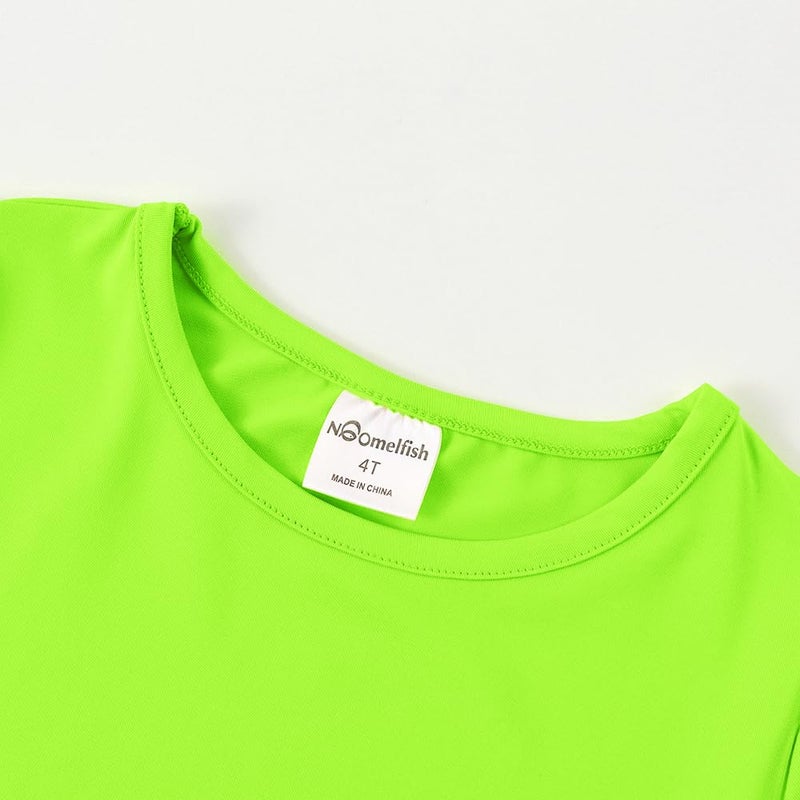 Noomelfish Girls Short Sleeve Scalloped Edge T-Shirts Casual Cute Summer Tee Tops Blouse, Neon Green, Size 7-8 Years - Image 3