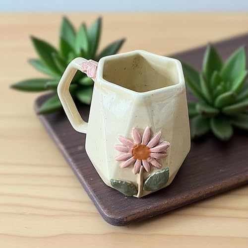 BACKKSPACE RETAIL Ceramic Mug with Unique Blooming Flower – 250ml | Diamond Brown | Perfect for Coffee Tea Milk | Microwave and Dishwasher Safe | Ideal for Home, Office, Gifting, Diwali - Image 3