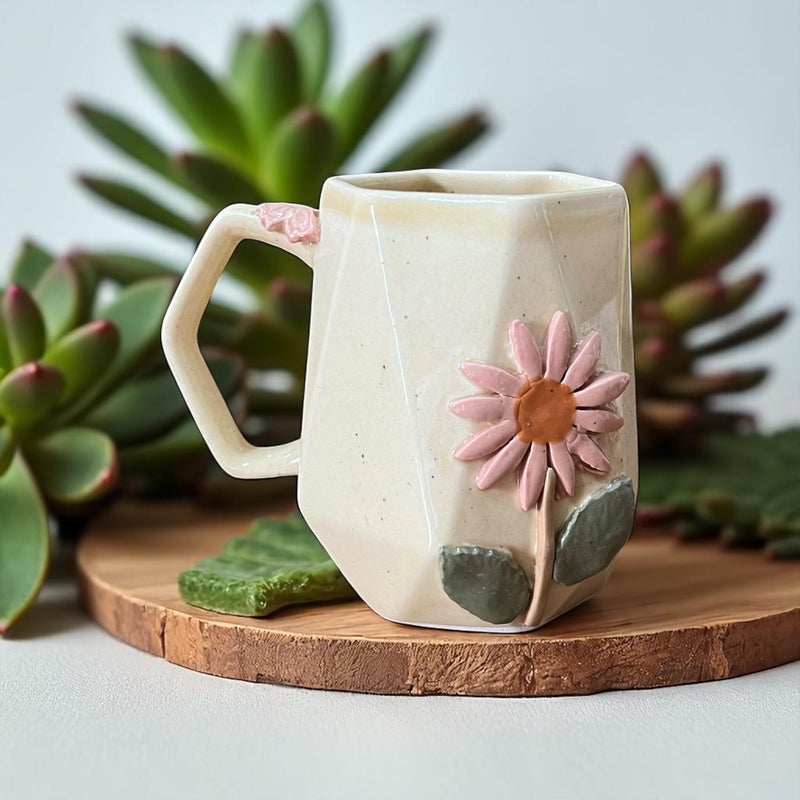 BACKKSPACE RETAIL Ceramic Mug with Unique Blooming Flower – 250ml | Diamond Brown | Perfect for Coffee Tea Milk | Microwave and Dishwasher Safe | Ideal for Home, Office, Gifting, Diwali - Image 5