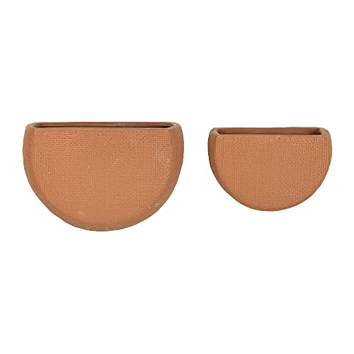 Main + Mesa Modern Boho Stoneware Wall Mount Planters, Terracotta, Set of 2 Sizes - Image 1