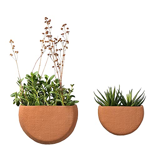 Main + Mesa Modern Boho Stoneware Wall Mount Planters, Terracotta, Set of 2 Sizes - Image 4