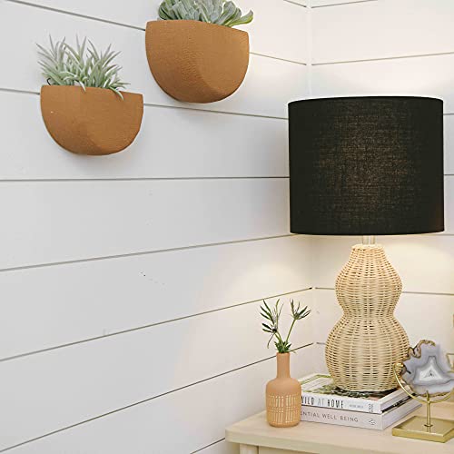Main + Mesa Modern Boho Stoneware Wall Mount Planters, Terracotta, Set of 2 Sizes - Image 2