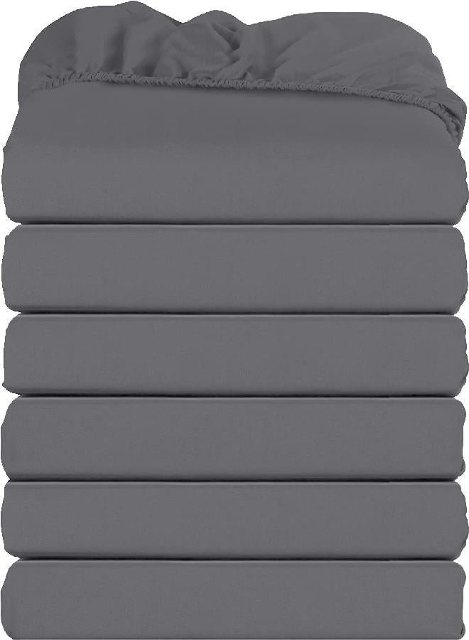 Utopia Bedding Twin Fitted Sheets - Bulk Pack of 6 Bottom Sheets - Soft Brushed Microfiber - Deep Pockets - Shrinkage & Fade Resistant - Easy Care (Grey) - Image 3
