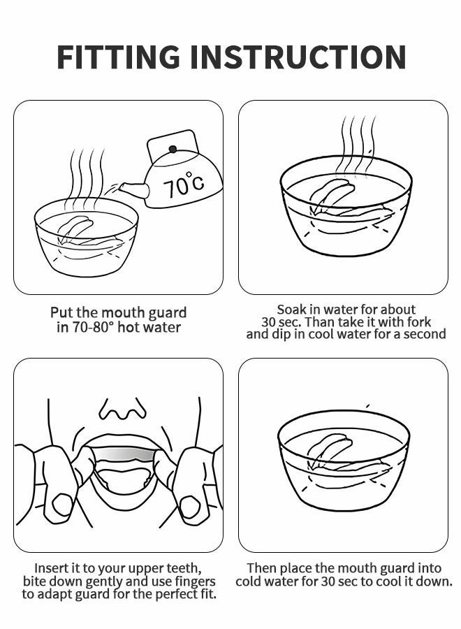 رات سو حارس فم للأطفال والشباب عبارة عن ثلاث قطع مصممة خصيصًا لرياضات كرة القدم والمصارعة والركل والتايكوندو واللكروس وغيرها، مصنوعة من مواد EVA ومتوافقة مع الأقواس السنية. - Image 4