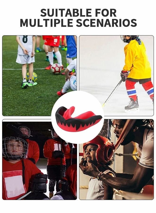 رات سو حارس فم للأطفال والشباب عبارة عن ثلاث قطع مصممة خصيصًا لرياضات كرة القدم والمصارعة والركل والتايكوندو واللكروس وغيرها، مصنوعة من مواد EVA ومتوافقة مع الأقواس السنية. - Image 5