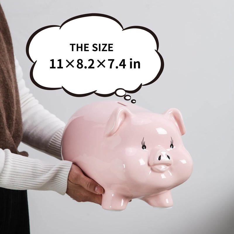 PIG WORLD 11'' Large Piggy Bank for Adults,Alcancias De Dinero para Adultos NiÃ±os,Ceramic Coin Bank,Piggy Bank for Boys,Girls Money Box,Money Bank,Modern Home Decor Living Room - Image 3
