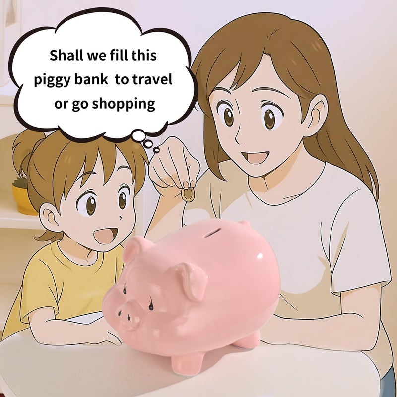 PIG WORLD 11'' Large Piggy Bank for Adults,Alcancias De Dinero para Adultos NiÃ±os,Ceramic Coin Bank,Piggy Bank for Boys,Girls Money Box,Money Bank,Modern Home Decor Living Room - Image 4