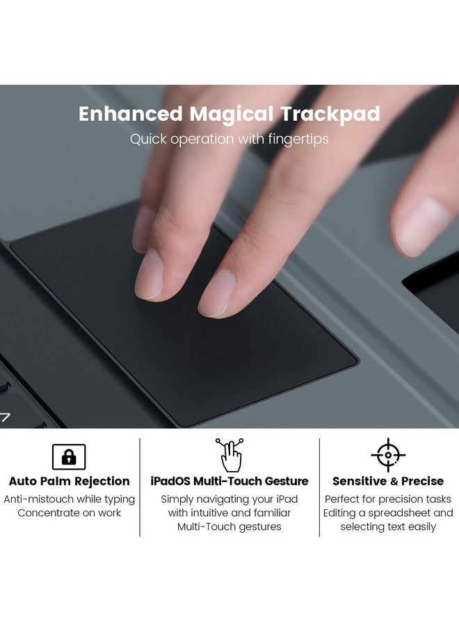 Nillkin - Nillkin iPad A16 (11th Gen) / 10th Gen Case with Detachable Keyboard, Magic Trackpad, 7-Color Backlit, Portrait/Landscape Modes, Rugged Keyboard Case for iPad 11th / 10th Generation (2025/2022), Black - Image 1