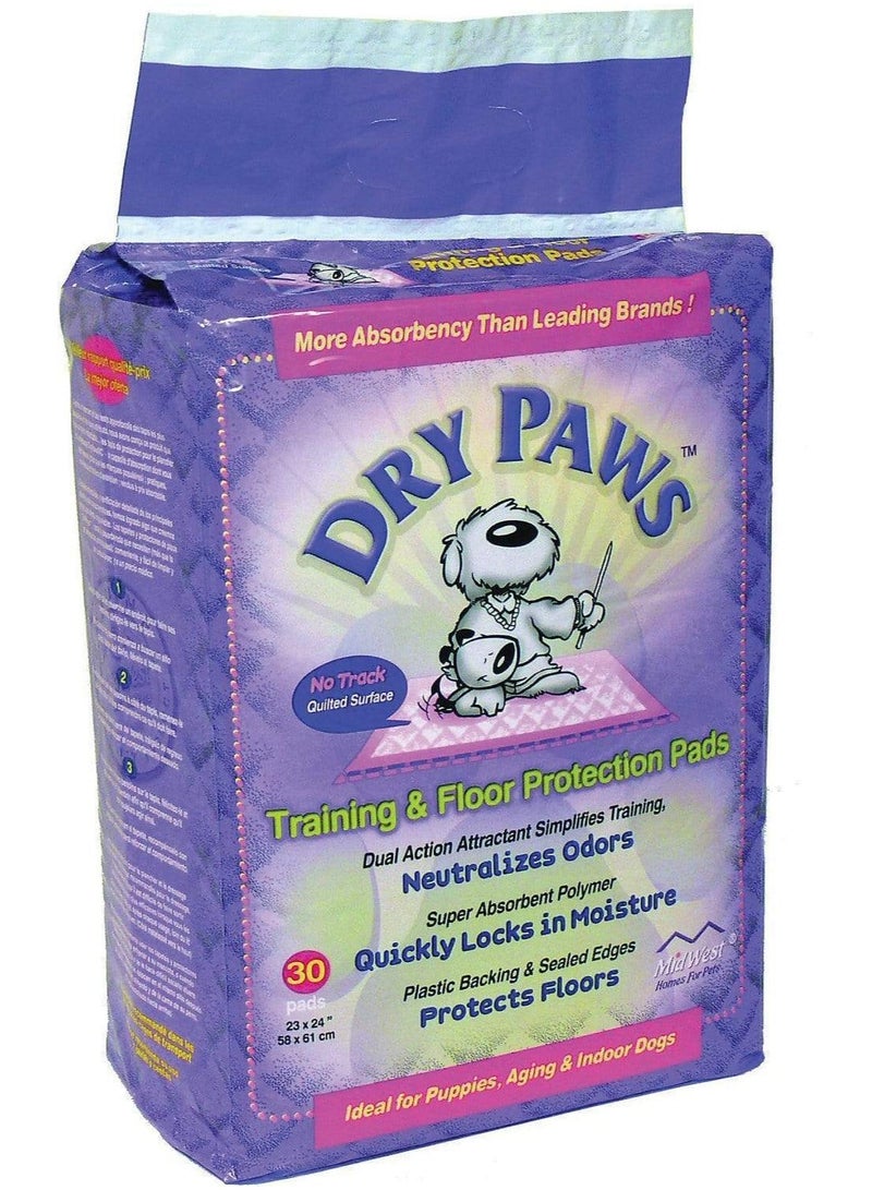 WHIMZEES Midwest Dry Paws Training and Floor Protection Pads 30 Counts Pack - 58 x 61 cm