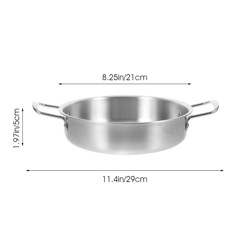 🍳 وعاء نودلز من الفولاذ المقاوم للصدأ مع مقبض مريح فضي - Image 2