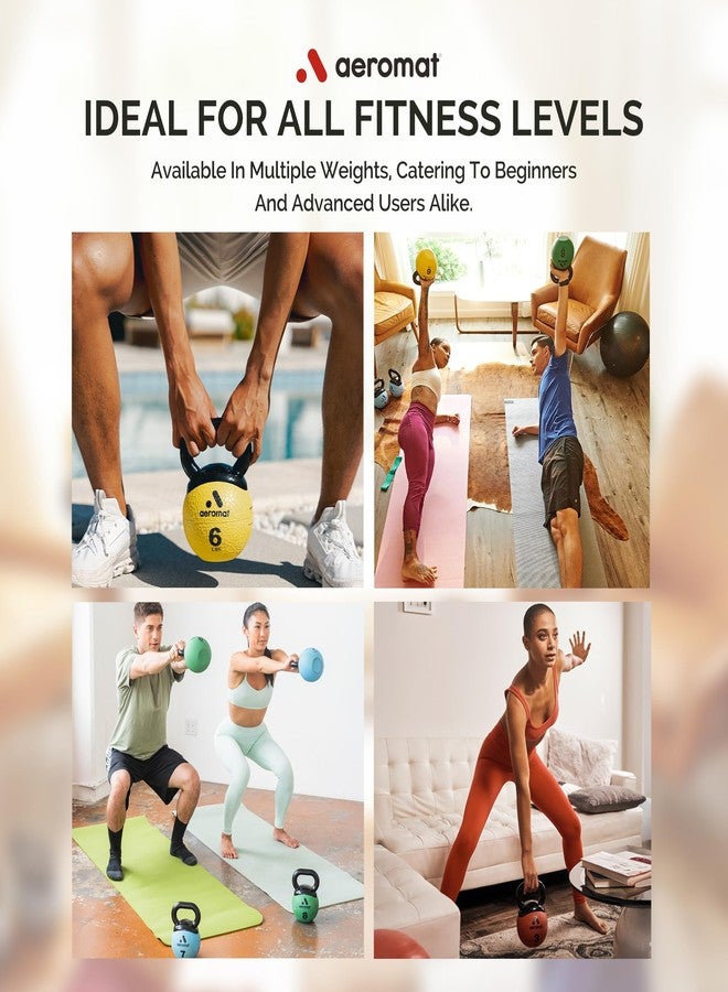 Aeromat Kettlebell Sets for Women - 7 Lb Kettlebell for Strength Training - Kettle Bell 7 Lb and Kettle Ball: Your Ultimate Kettlebells for Home Workouts - Light Blue - Image 5