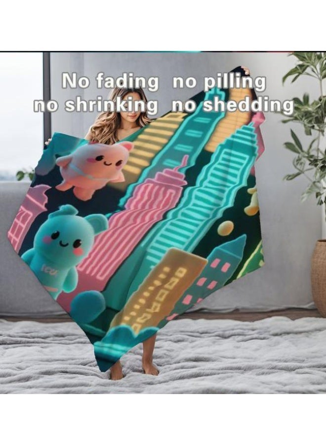 عام بطانية رقيقة من الفانيلا الكرتونية للأطفال والرضع (دافئة ومريحة، ومناسبة للنوم والألعاب) 70 سم * 100 سم - Image 5