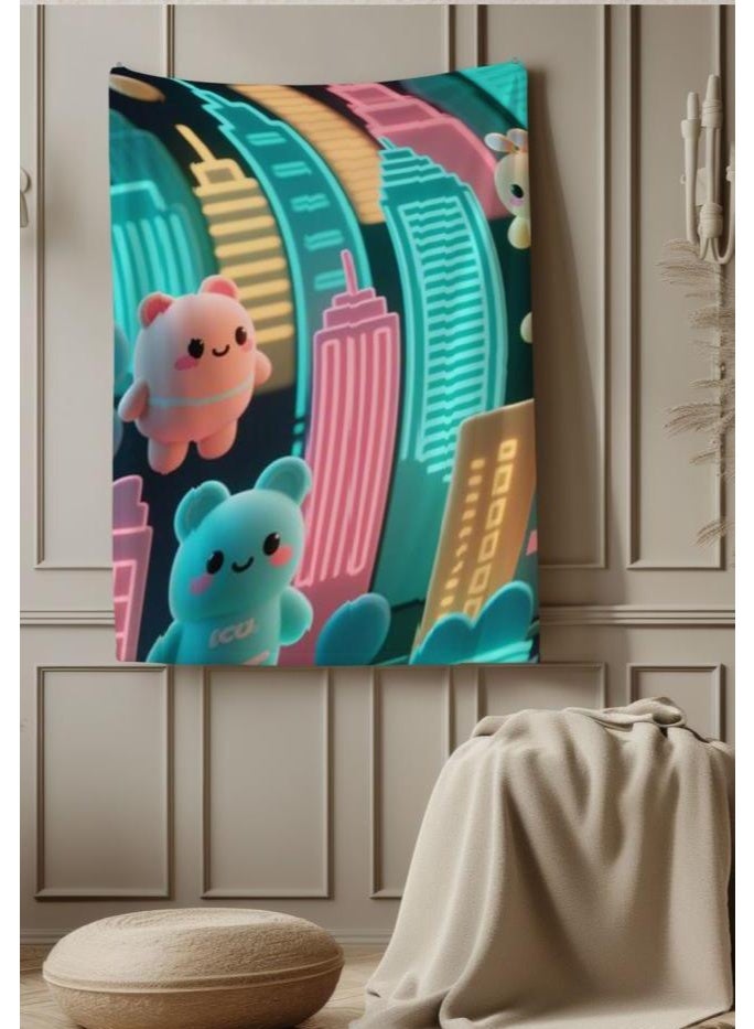 عام بطانية رقيقة من الفانيلا الكرتونية للأطفال والرضع (دافئة ومريحة، ومناسبة للنوم والألعاب) 70 سم * 100 سم - Image 3