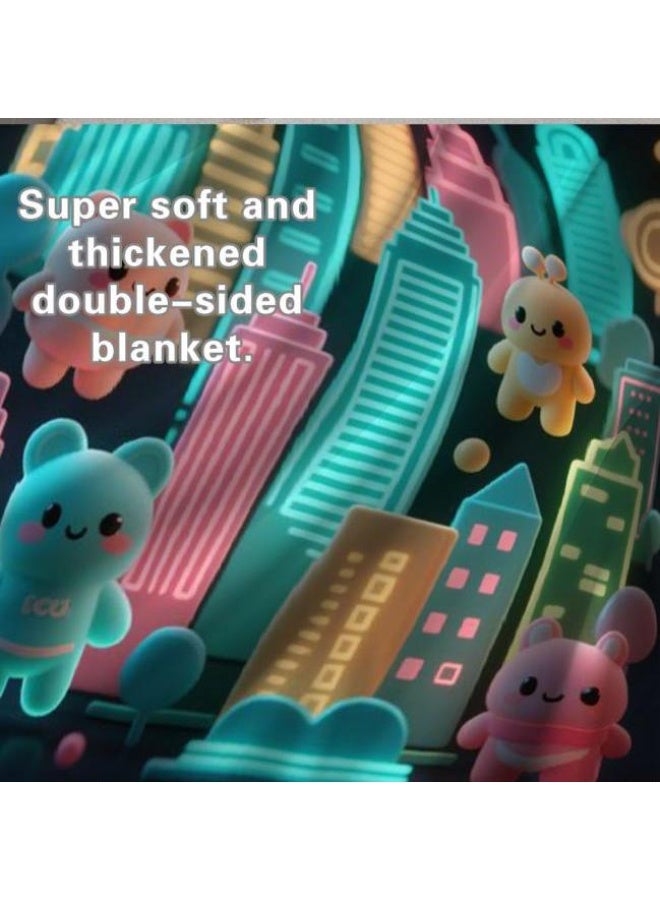 عام بطانية رقيقة من الفانيلا الكرتونية للأطفال والرضع (دافئة ومريحة، ومناسبة للنوم والألعاب) 70 سم * 100 سم - Image 1