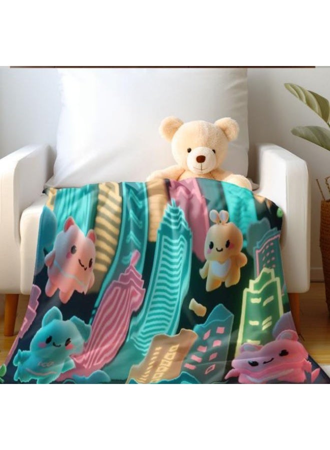 عام بطانية رقيقة من الفانيلا الكرتونية للأطفال والرضع (دافئة ومريحة، ومناسبة للنوم والألعاب) 70 سم * 100 سم - Image 4