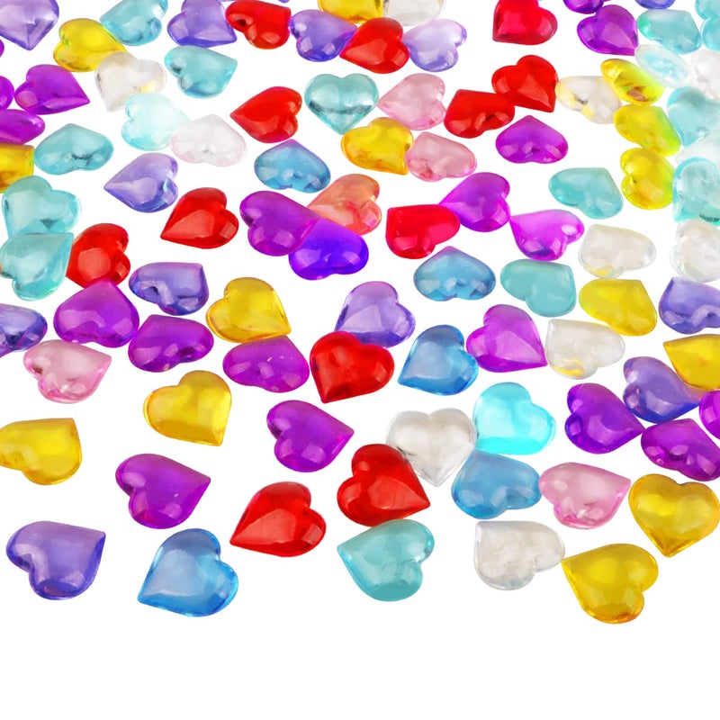 Fangoo 110 Pieces Assorted Color Heart Colorful Heart Gems Valentine's Day Heart Ornaments for Valentine's Day Decorations Vase Filler Table Scatter Engagement Wedding Home Decorations(Multi, 8OZ) - Image 3