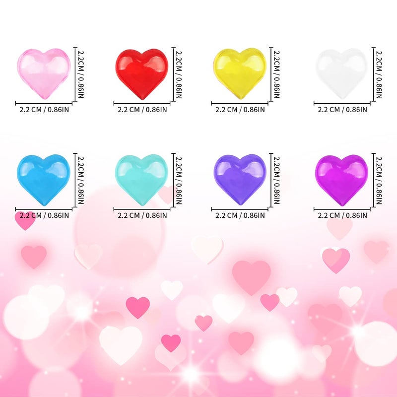 Fangoo 110 Pieces Assorted Color Heart Colorful Heart Gems Valentine's Day Heart Ornaments for Valentine's Day Decorations Vase Filler Table Scatter Engagement Wedding Home Decorations(Multi, 8OZ) - Image 2