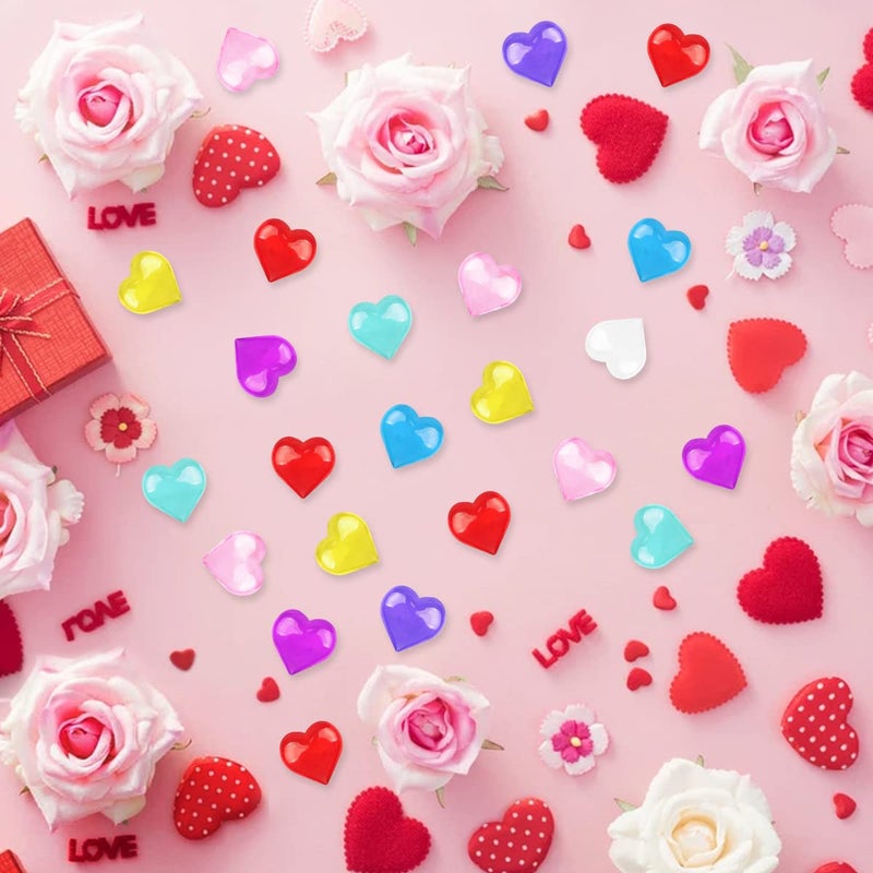 Fangoo 110 Pieces Assorted Color Heart Colorful Heart Gems Valentine's Day Heart Ornaments for Valentine's Day Decorations Vase Filler Table Scatter Engagement Wedding Home Decorations(Multi, 8OZ) - Image 5