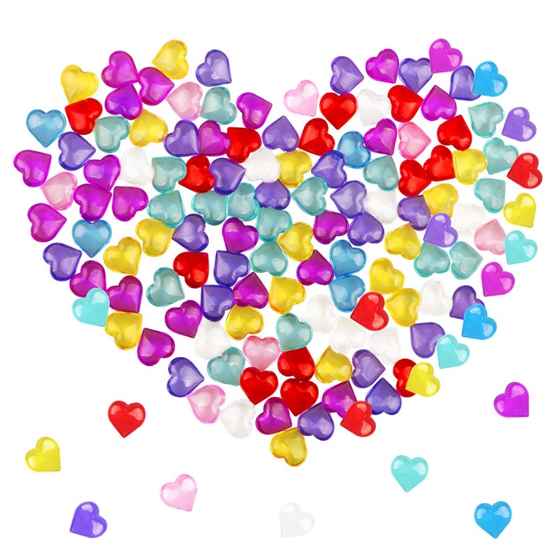Fangoo 110 Pieces Assorted Color Heart Colorful Heart Gems Valentine's Day Heart Ornaments for Valentine's Day Decorations Vase Filler Table Scatter Engagement Wedding Home Decorations(Multi, 8OZ) - Image 1