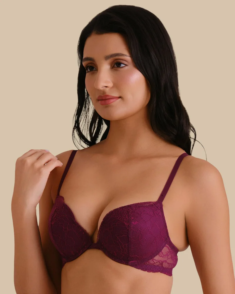 Isla & Evie Isla & Evie Wine All Over Lace Soft Foam Bra