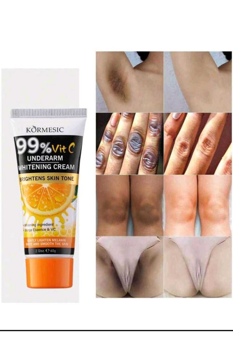 Kormesic كريم تبييض بنكهة البرتقال ٦٠ غرام، لتفتيح الإبطين والمرفقين والركبتين والمفاصل، يرطب وينعش - Image 3
