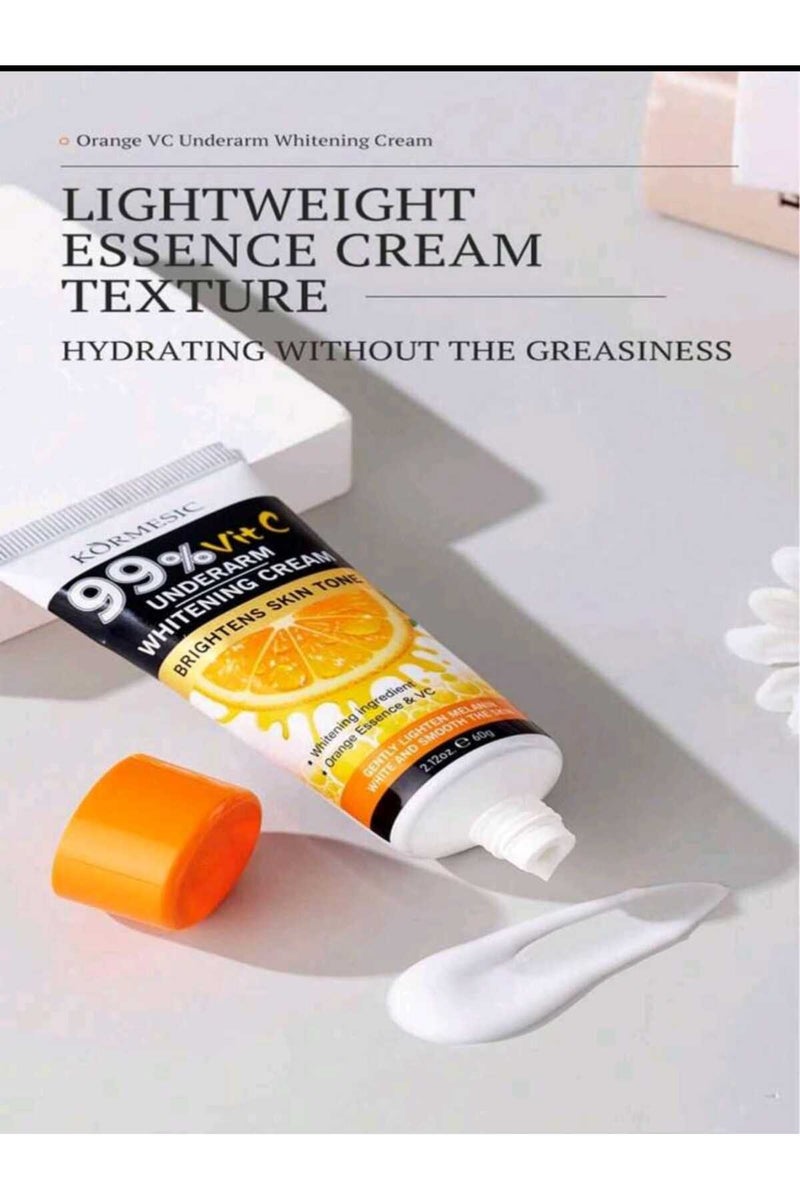 Kormesic كريم تبييض بنكهة البرتقال ٦٠ غرام، لتفتيح الإبطين والمرفقين والركبتين والمفاصل، يرطب وينعش - Image 5