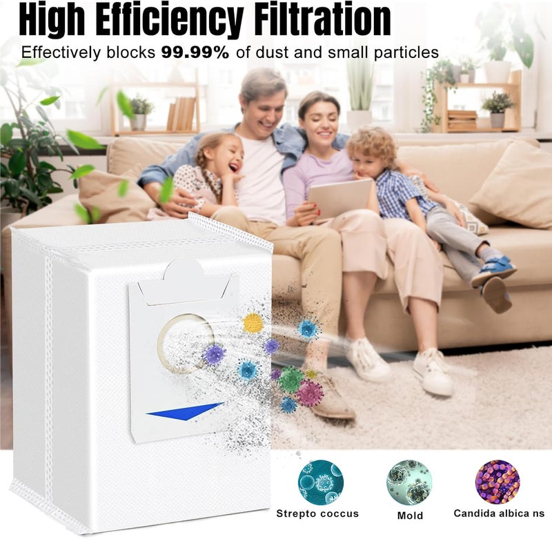 تشان تشنج 12 قطعة من أكياس ترشيح الغبار لمكنسة ECOVACS DEEBOT X2 / X2 Omni / X2 Pro / X5 Pro / X5 Omni / DEX86 الروبوتية، قطع غيار بديلة، محطة تفريغ تلقائي DDB030025 - Image 4