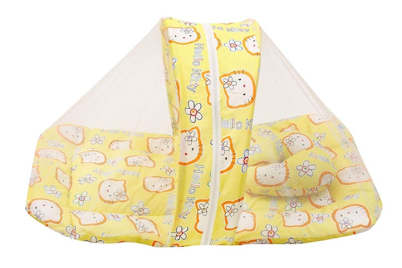 FARETO Infantbond Baby Super Soft Mattress with Net06 Months Yellow - Image 2