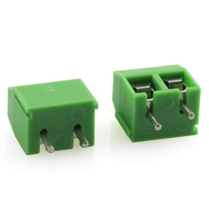 TECHDELIVERS 2 Pin Screw Terminal Block PCB mount block wire connector 5mm PITCH - 50Piece - Image 1
