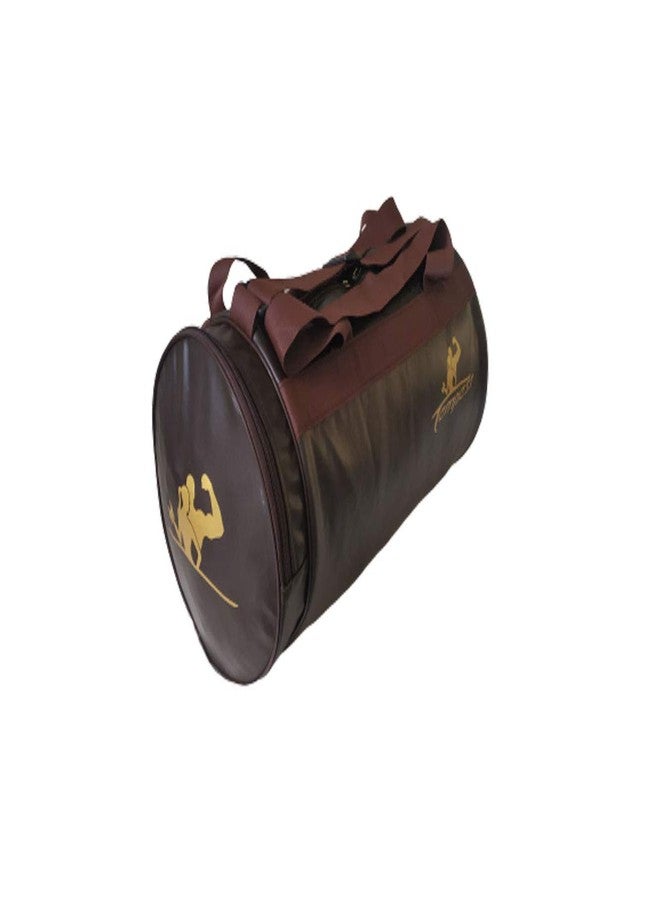 TEMPEST Leatherette Gym Bag Duffel Bag (Brown) - Image 3