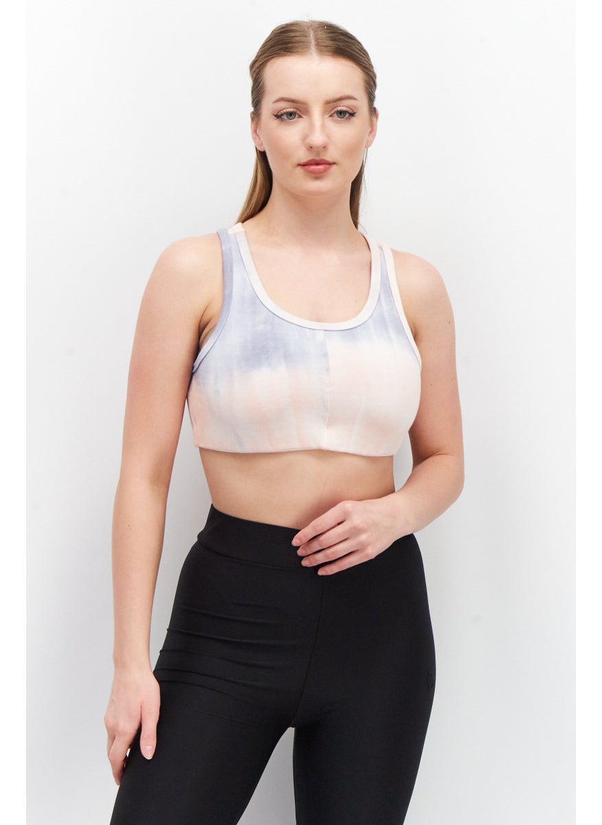 LOST INK Women Round Neck Sleeveless Tie Dye Top, Pink Combo  - Image 1