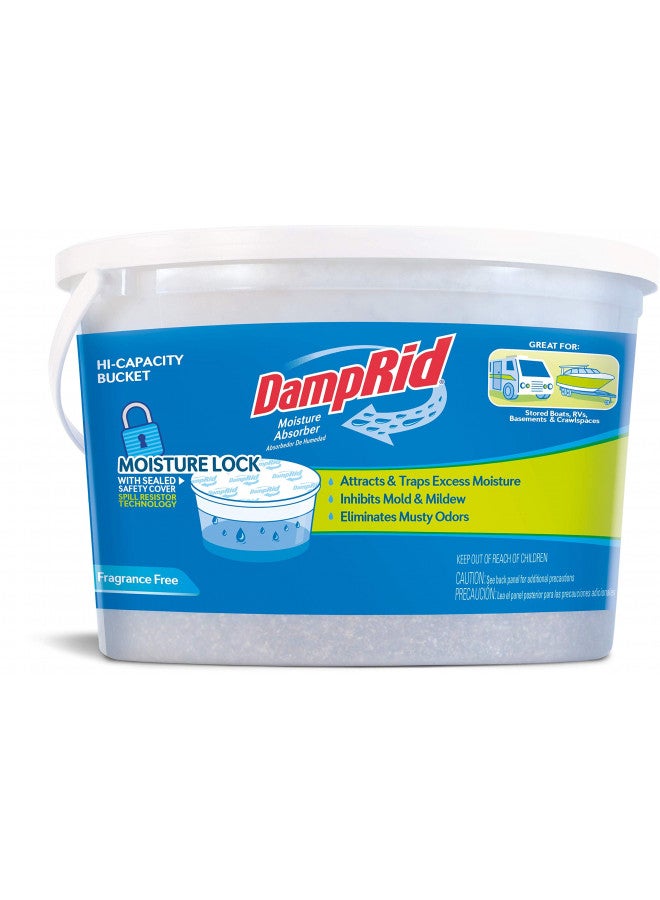 DampRid Moisture Absorber Hi-Capacity Bucket, 4 lb., Fragrance Free, For Fresher, Cleaner Air in Large Spaces, Lasts Up To 6 Months, No Electricity Required - Image 1