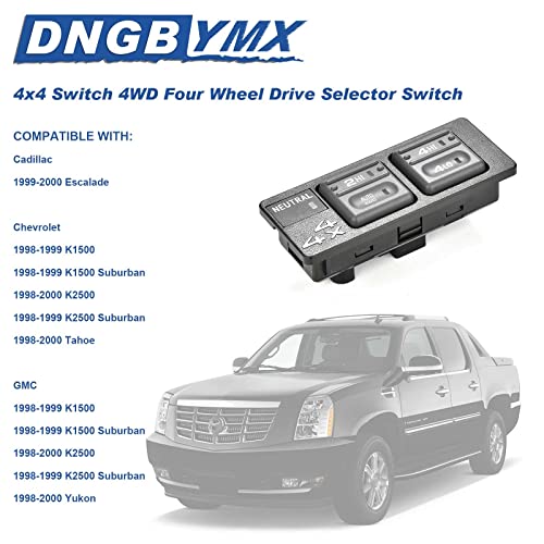 Dngbymx 4WD Switch Four Wheel Drive Selector Switch 4x4 Compatible with Chevy GMC 1500 2500 Suburban Tahoe Yukon Cadillac Escalade 1998-2000 Transfer Case Replaces# 901-130 15027104 8 PINS + 3 PINS - Image 2