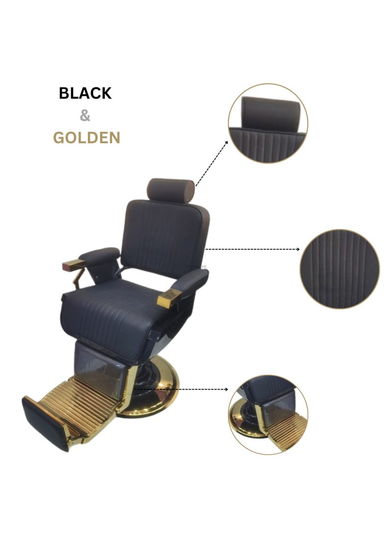 فينتاج كرسي حلاقة احترافي، قابل للإمالة هيدروليكي، مع تنجيد متين، قاعدة قوية، ومسند رأس قابل للتعديل لضمان أقصى درجات الراحة والدعم. - Image 2