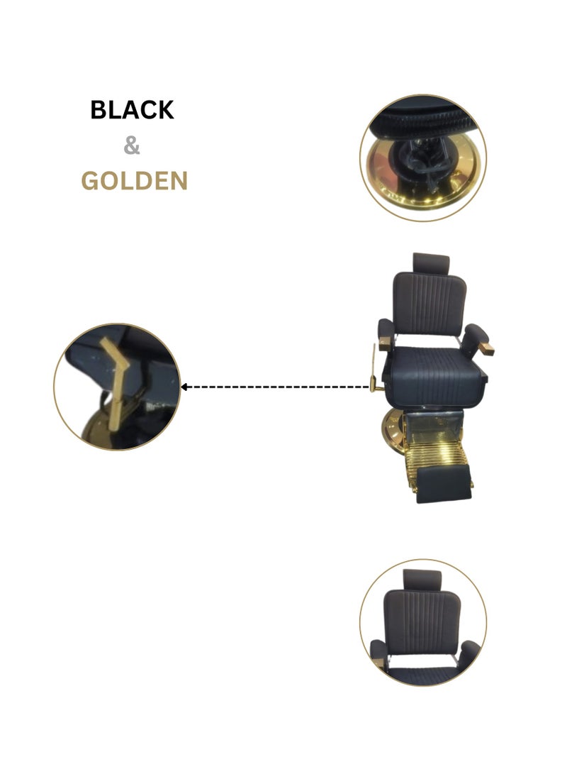 فينتاج كرسي حلاقة احترافي، قابل للإمالة هيدروليكي، مع تنجيد متين، قاعدة قوية، ومسند رأس قابل للتعديل لضمان أقصى درجات الراحة والدعم. - Image 3
