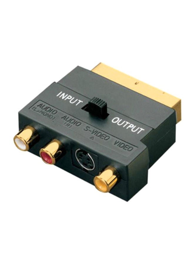 NIBEMINENT SCART AV Block To S-Video And 3 RCA Audio Adaptor Black