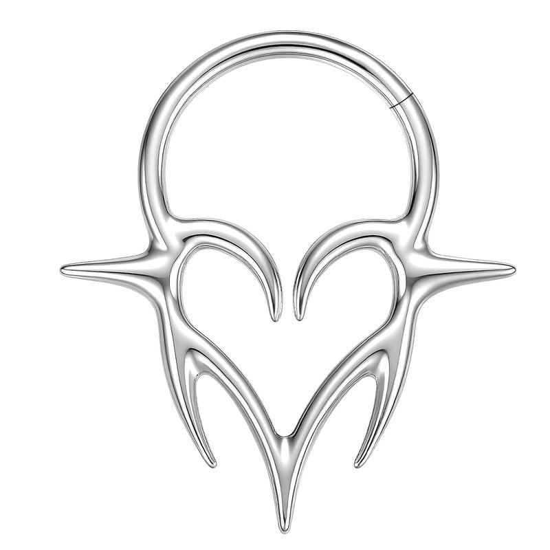 VOJO G23 Titanium 16G Septum Ring Daith Piercing Earrings Jewelry Tragus Helix Nose Rings for Women (Silver 10mm) - Image 1