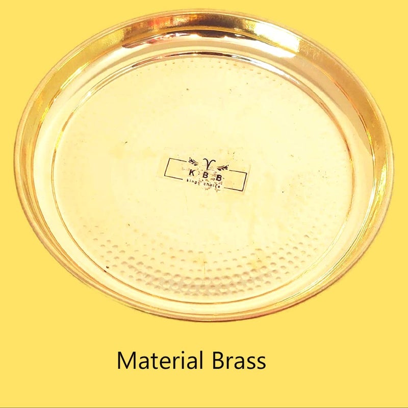 KBB Brass THALIDinner PlatePooja THALIHammered Design 11 inch - Image 4